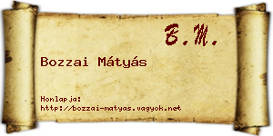 Bozzai Mátyás névjegykártya