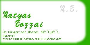 matyas bozzai business card